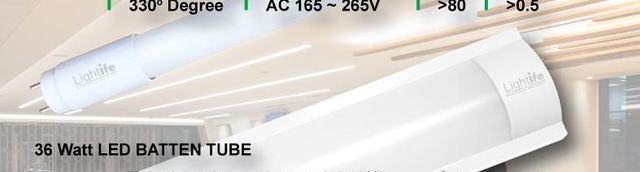 Lightife 22 W LED T8 glass tube and 36 W LED batten tube